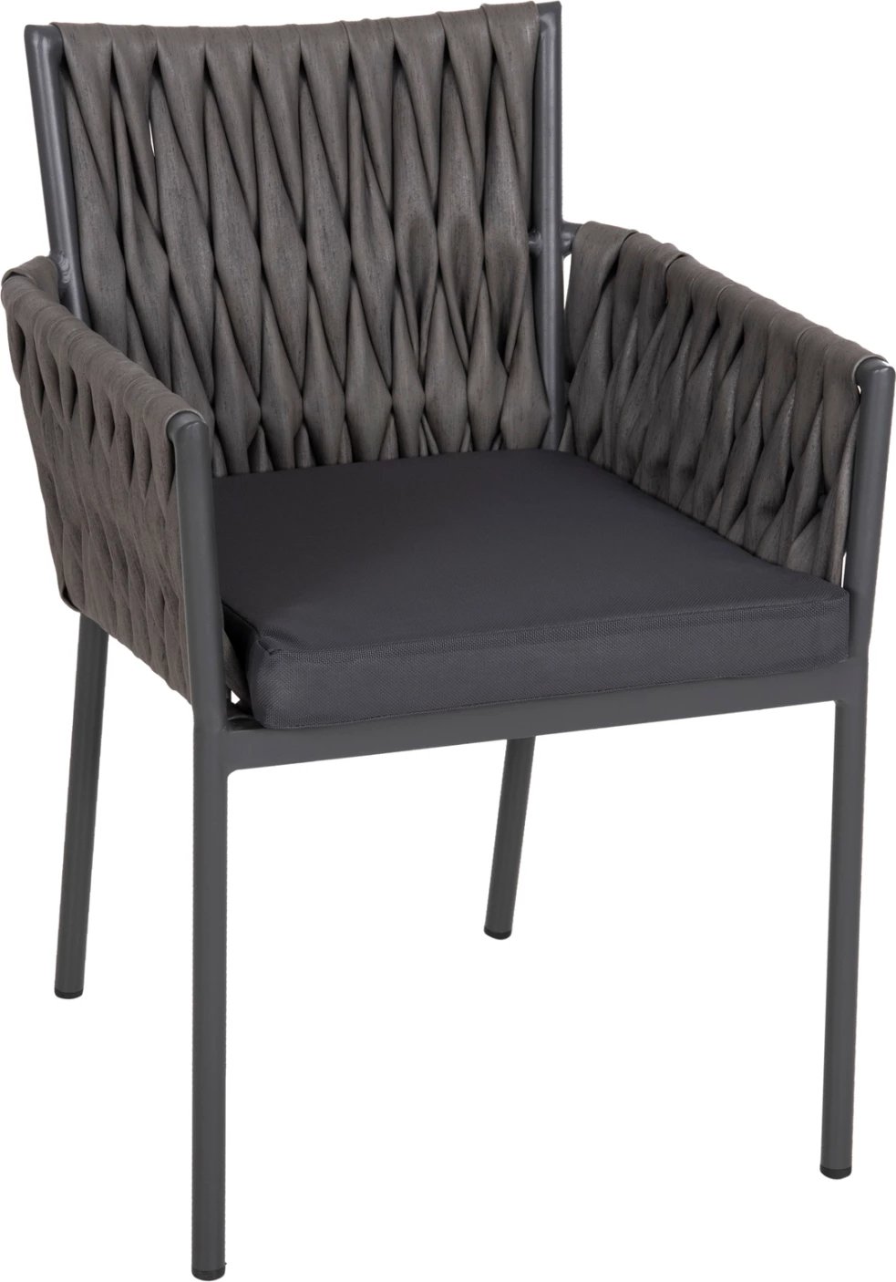 Karrige alumini MARTIN FH5564.12, kornizë antracit dhe ratan sintetik antracit, 56x56x80H cm