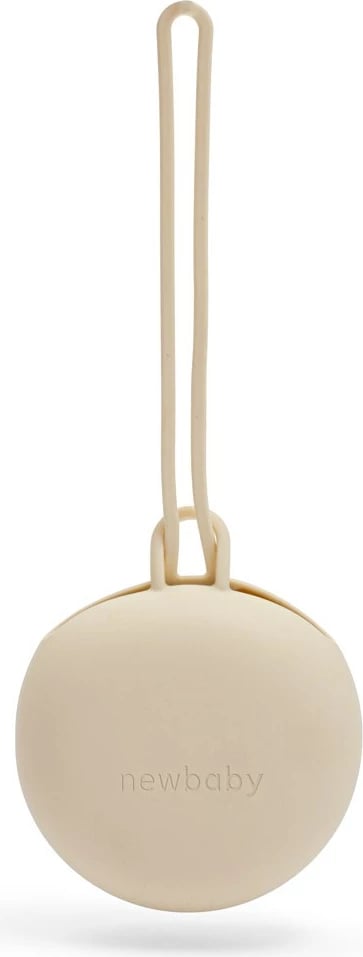 Mbajtëse biberoni, New Baby, silikon BPA-free, me dorezë varëse, bezhë