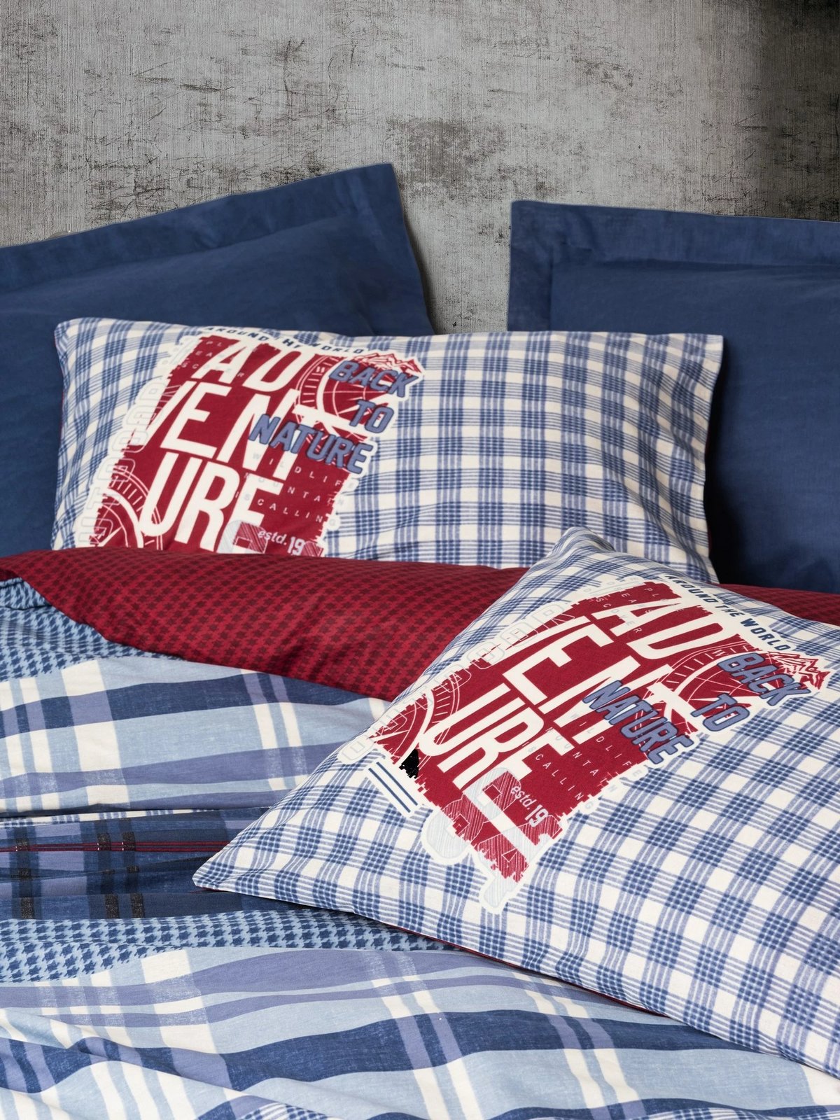 Set mbulesë për jorgan Super King, ngjyrë kaltër e errët, L'essentiel, Roger