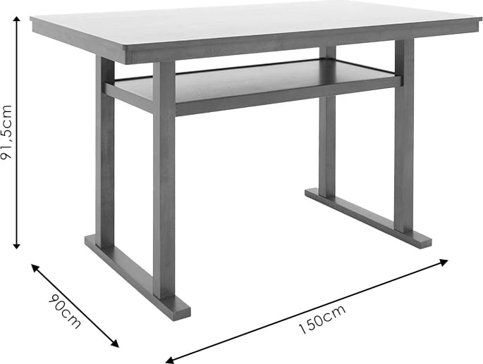 Tavolinë për bar Tenor dru natyral gome-MDF arre 150x90x91.5cm