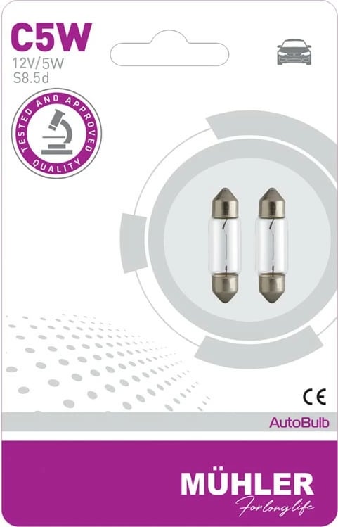 Lampa 12v 5w 33mm Sulf S8.5d Blister Muhler