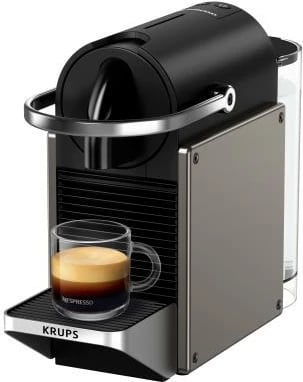 Aparat kafeje me kapsula, Krups Nespresso Pixie XN306T, 19 bar, depozitë uji 0.7 L, Titan/Black
