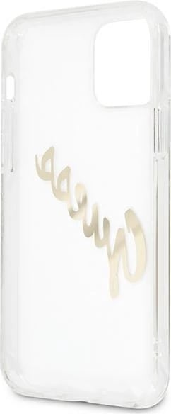 Mbështjellës Guess GUHCP12LKTRSVGO për iPhone 12 Pro Max 6.7", Transparent, Gold
