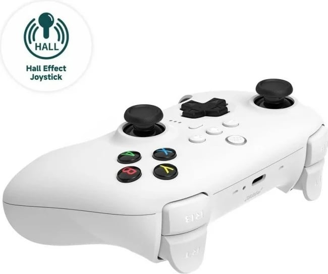 Gamepad 8BitDo Ultimate 2.4G Hall Edition, wireless, për PC/Android/Apple, Bardhë