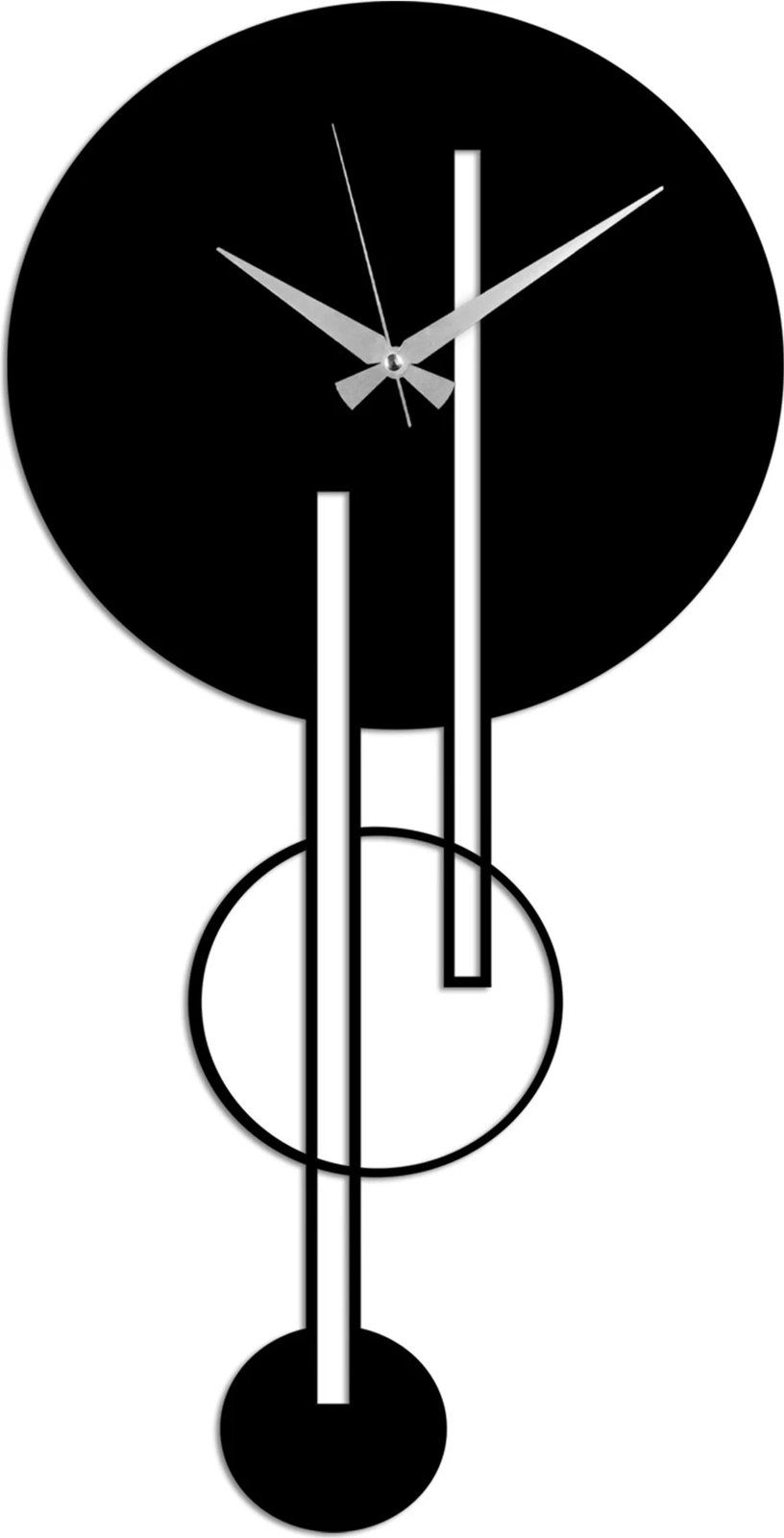 Orë muri dekorative prej metali, Wallity, Full Empty, e zezë, 62x32cm