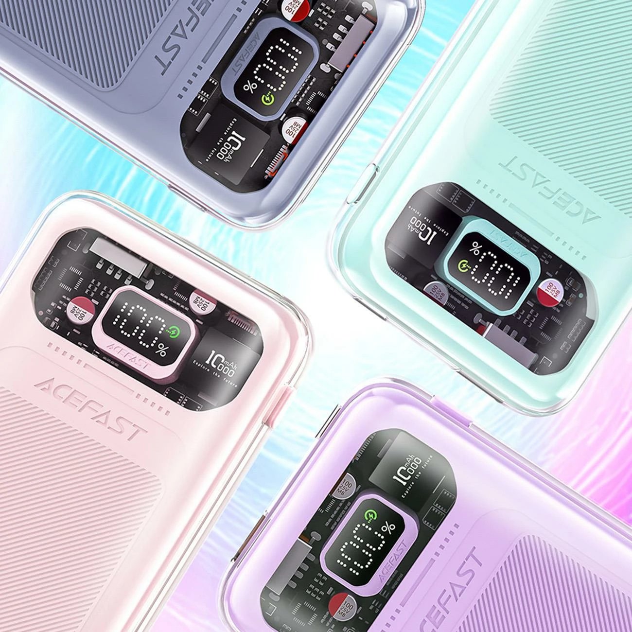 Powerbank Acefast M1 Sparkling Series 10000mAh, 30W, i gjelbër