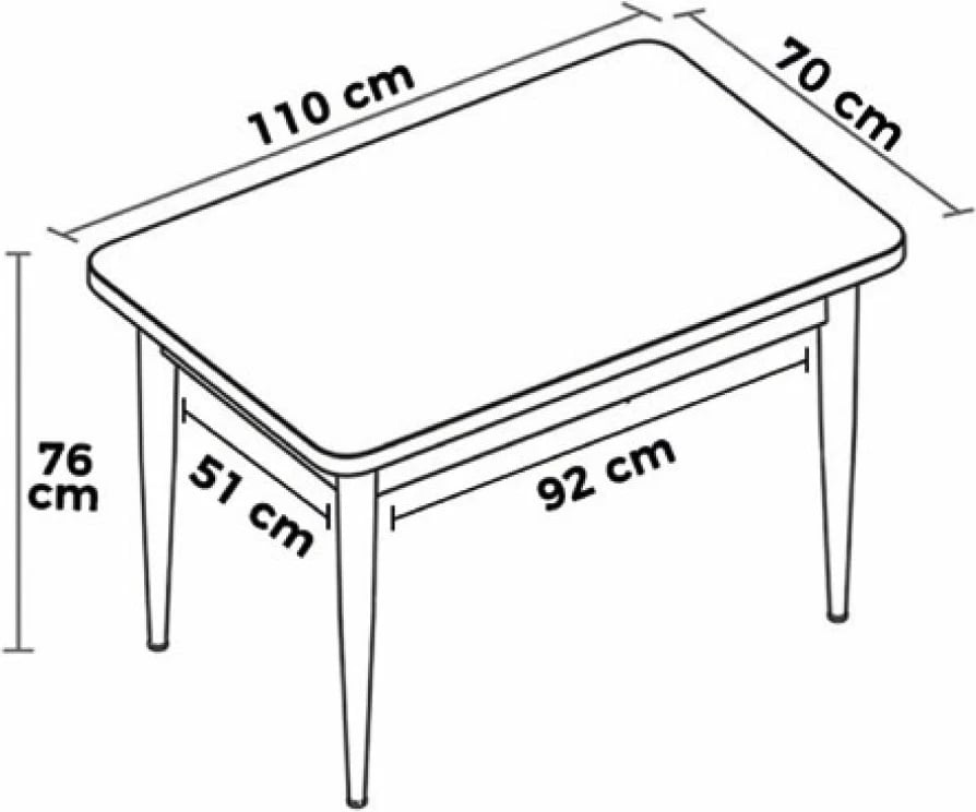 Tavolinë ngrënieje Hanah Home, Nil, e bardhë