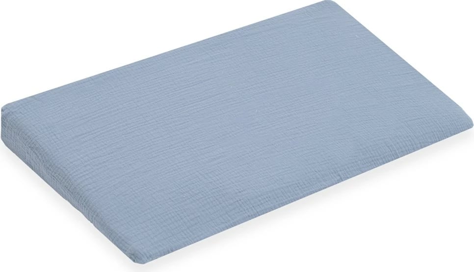 Këllëf jastëku pykë, New Baby, STANDARD, 59x37 cm, pambuk muslin, blu