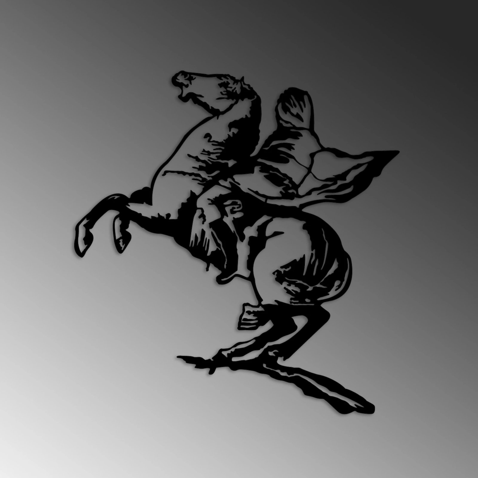 Aksesor dekorativ metalik për mur, Wallity, Banksy 10, ngjyrë e zezë