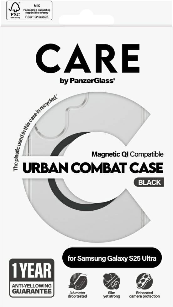 Mbështjellës PanzerGlass CARE Urban Combat, për Samsung Galaxy S25 Ultra, Transparent