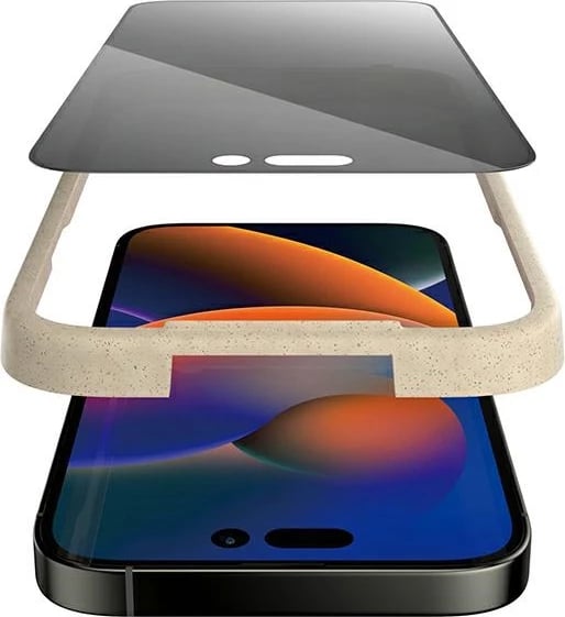 Mbrojtës ekrani xham i temperuar PanzerGlass Ultra-Wide Fit Privacy me EasyAligner për iPhone 14 Pro Max, Antibakterial