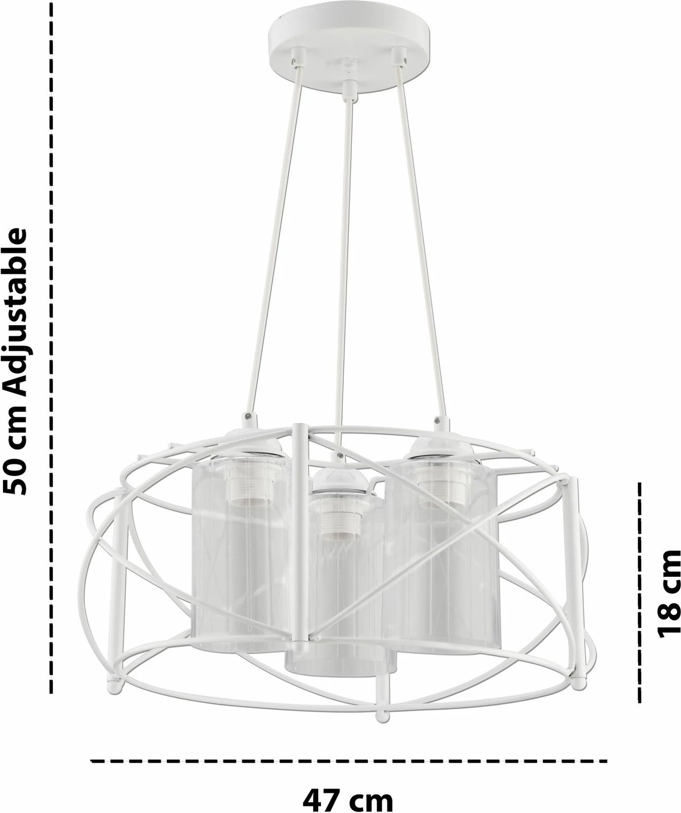 Llambë tavani Opviq, xham Dratkruh, e bardhë, transparente