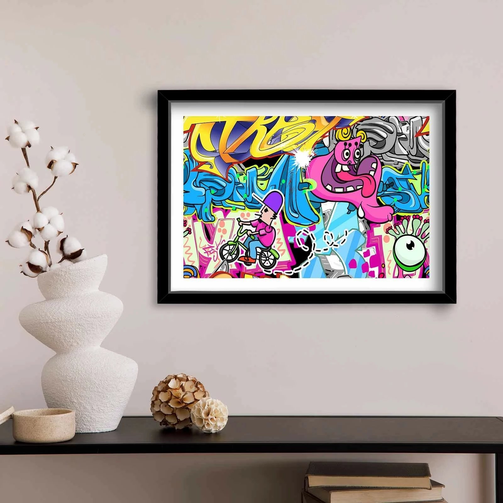 Pikturë dekorative me kornizë, MDF, shumëngjyrëshe, 3550POP-004