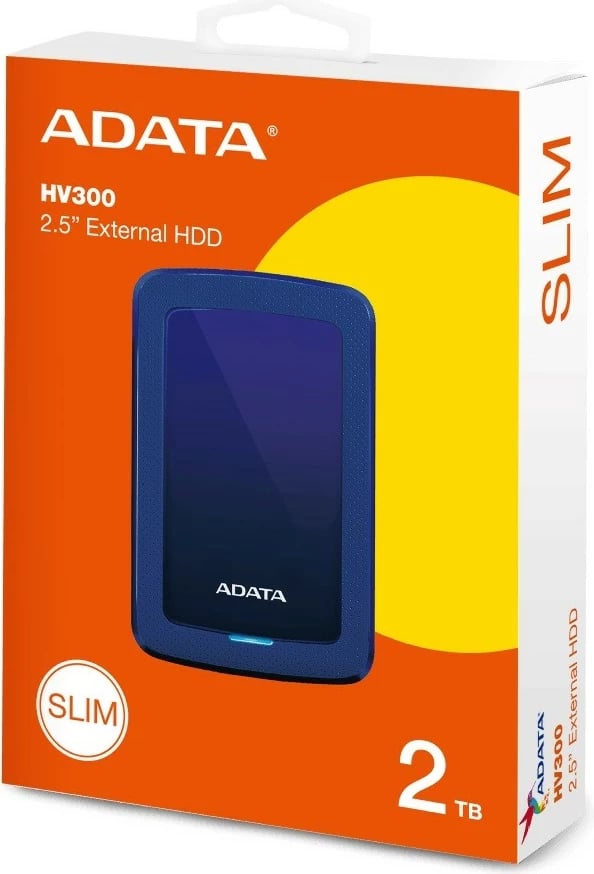 Disk i jashtëm Adata DashDrive HV300, 2TB, 2.5'', USB 3.1, Kaltër