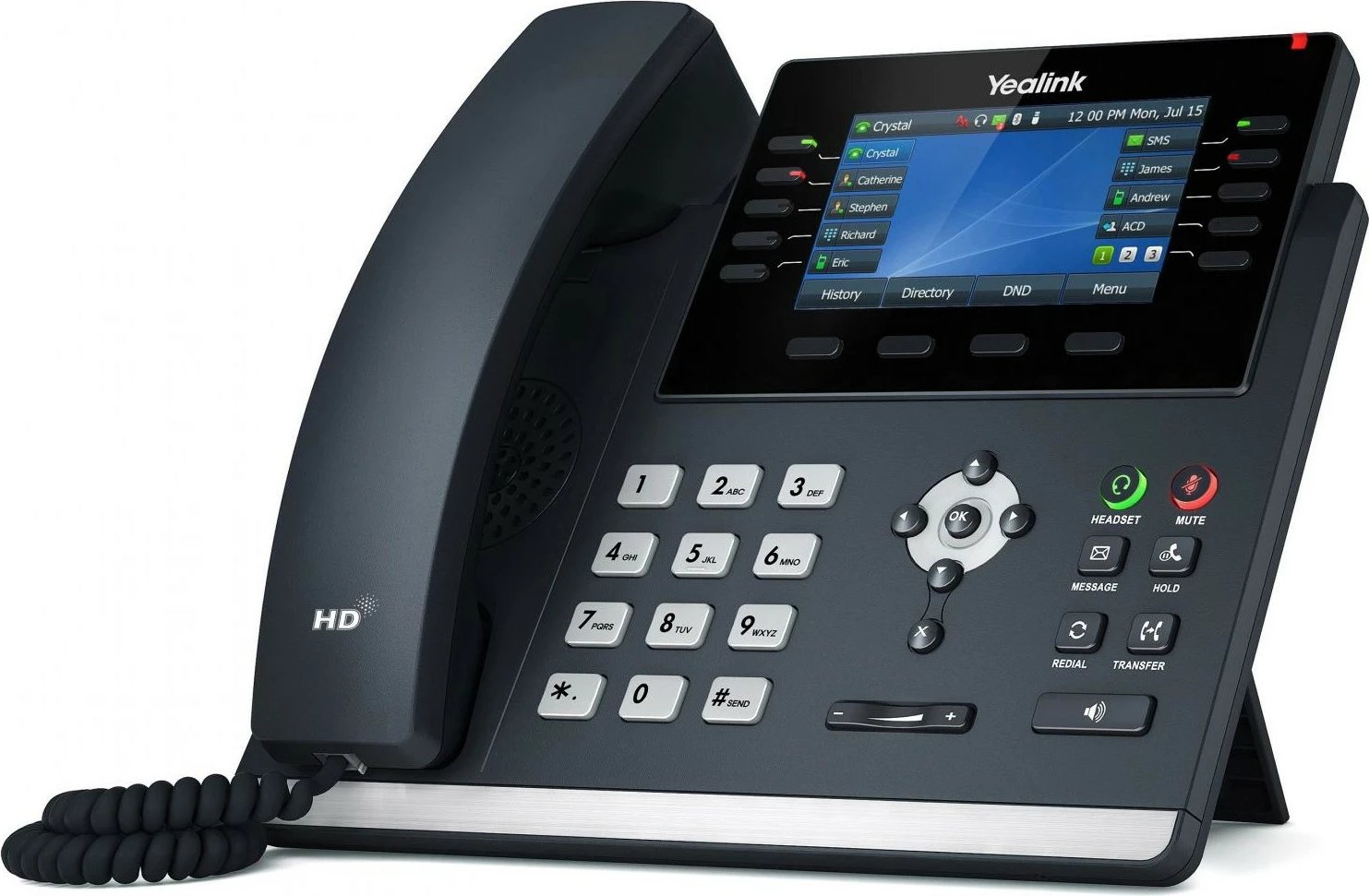 Telefon IP Yealink SIP-T46U, Wireless, 1000 kontakte, LCD, Gri