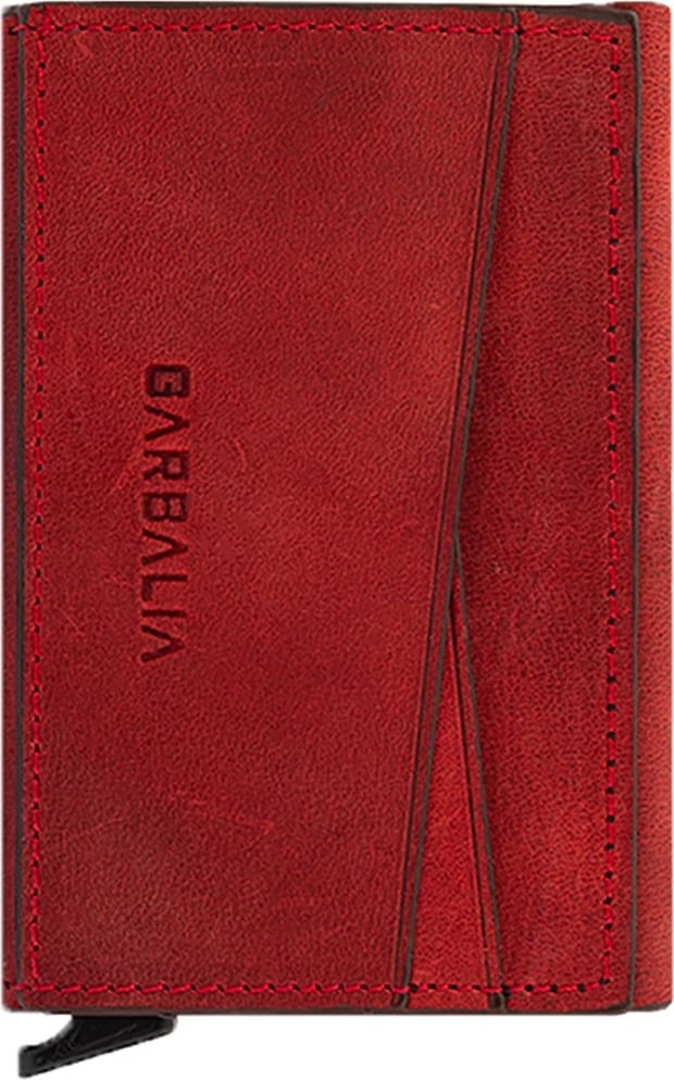 Portofol për burra, lëkurë origjinale, ngjyrë e kuqe, Zoozie Bags