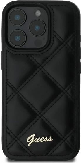 Mbështjellës Guess Quilted Metal për iPhone 16 Pro Max, i zi Mbështjellës Guess Quilted Metal për iPhone 16 Pro Max, i zi