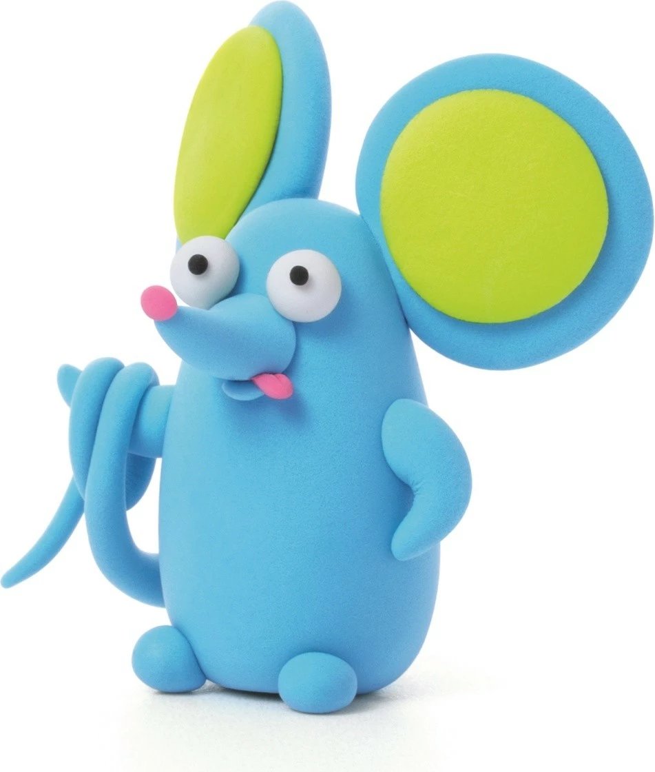 Masë modelimi Hey Clay Fluffy Animals Mouse, Tm Toys, 5 ngjyra