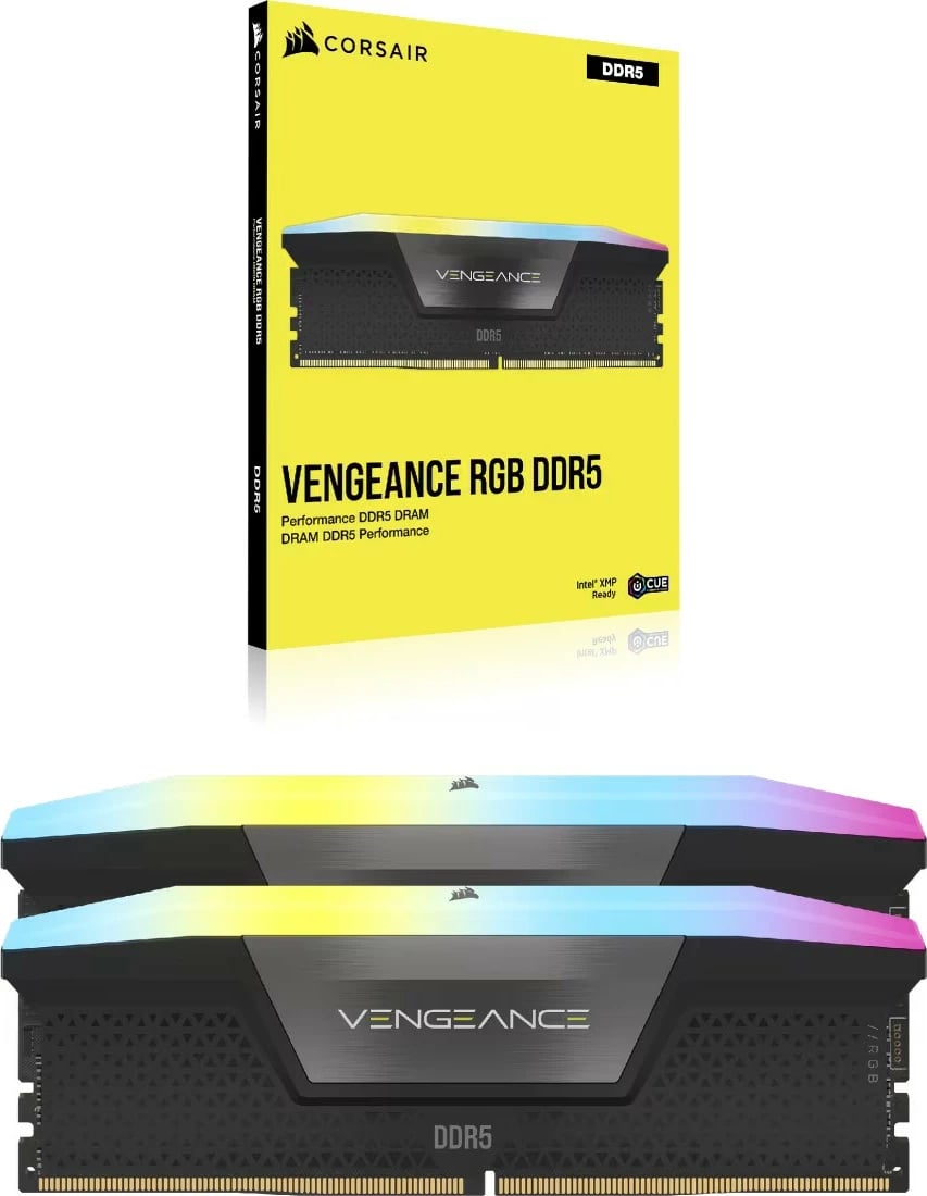 RAM Memorje Corsair Vengeance RGB DDR5, 48GB (2x24GB), 6400MHz, CL36, E zezë
