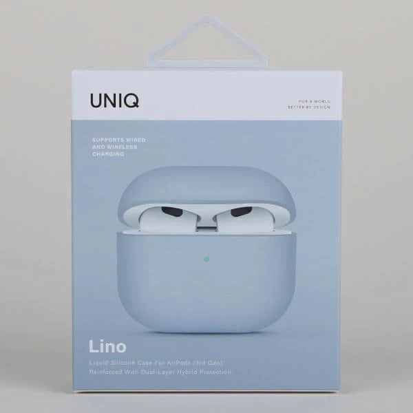 Mbështjellës UNIQ Lino për AirPods 3, silikon, blu