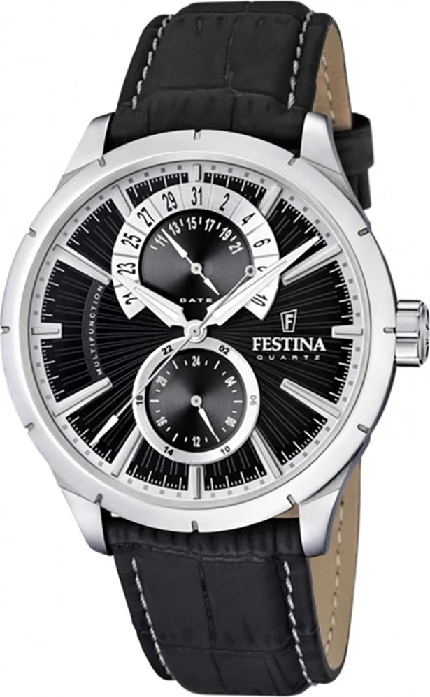 Orë dore FESTINA F16573/3 për meshkuj, e zezë