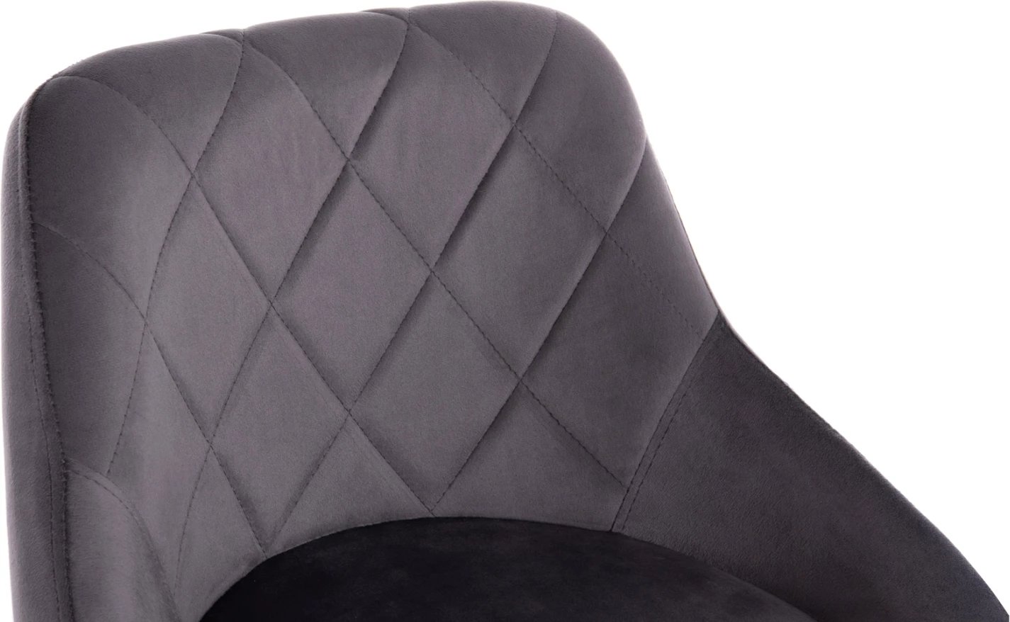 Karrige për bar ROSE, bazë e kromuar, sustë, kadife gri, 48x45x105cm, set prej 2 copë