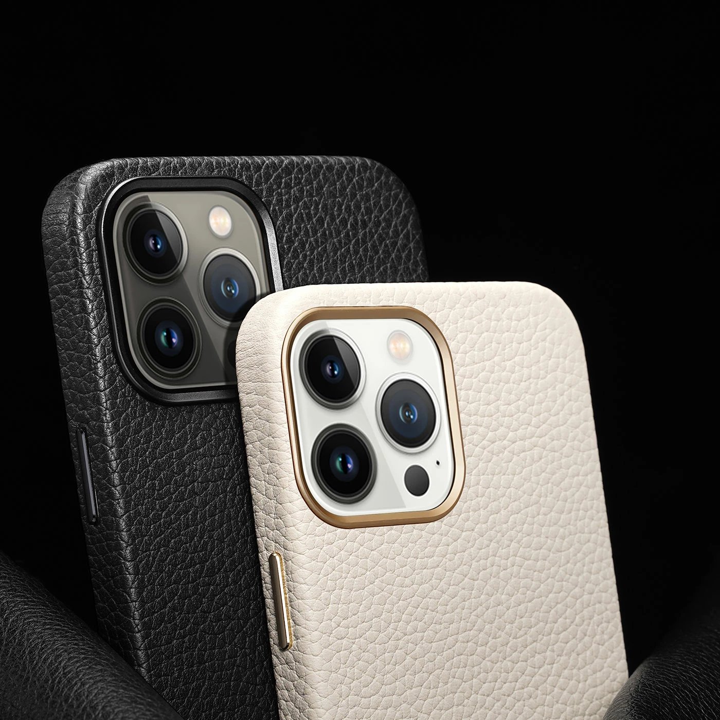 Mbështjellës Dux Ducis Roma për iPhone 13 Pro Max, lëkurë natyrale, Bardhë