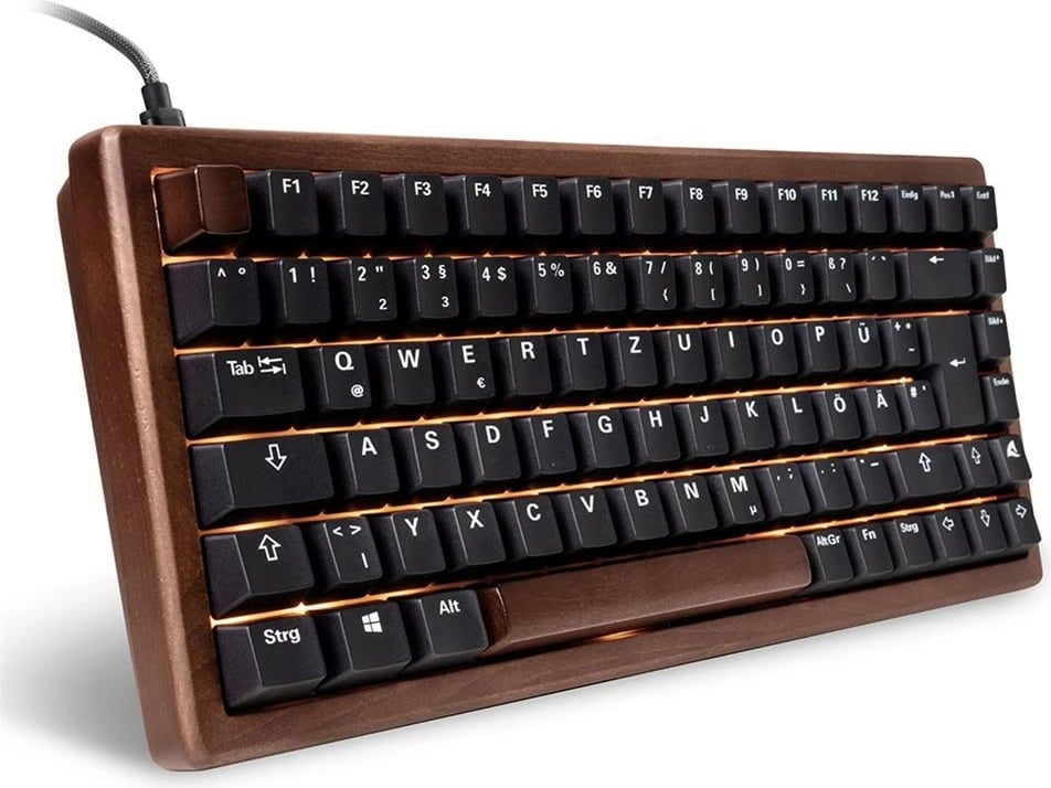 Tastierë gaming Sharkoon Skiller SGK50S3 Wood, mekanike, QWERTZ, e zezë