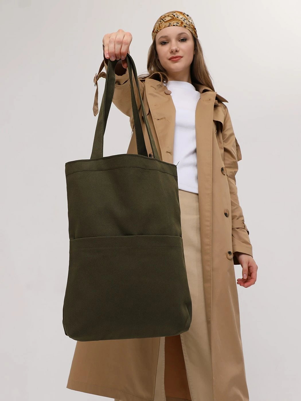 Torbë Tote Zoozie Bags, 2071, ngjyrë e gjelbër e errët