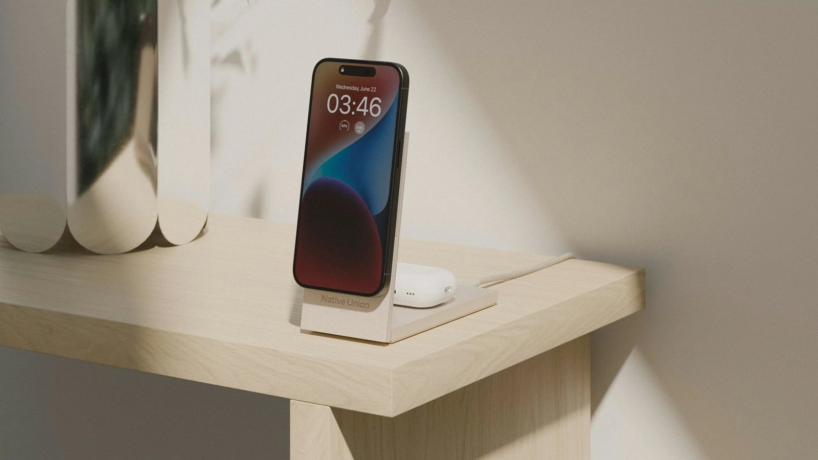 Karikues wireless Native Union Rise 2-in-1, për smartphone, gri e çelët