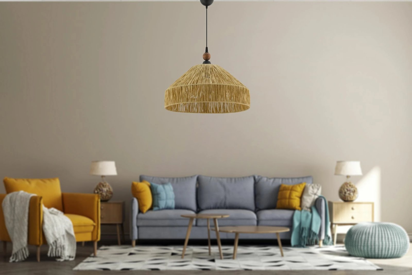 Llambë tavani Opviq, Tartan W, ngjyrë camel, kafe, e zezë