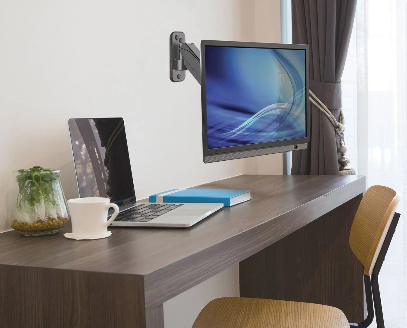 Mbajtëse muri për monitor/TV Manhattan 461603, për 17-32", rregullim lartësie, gri