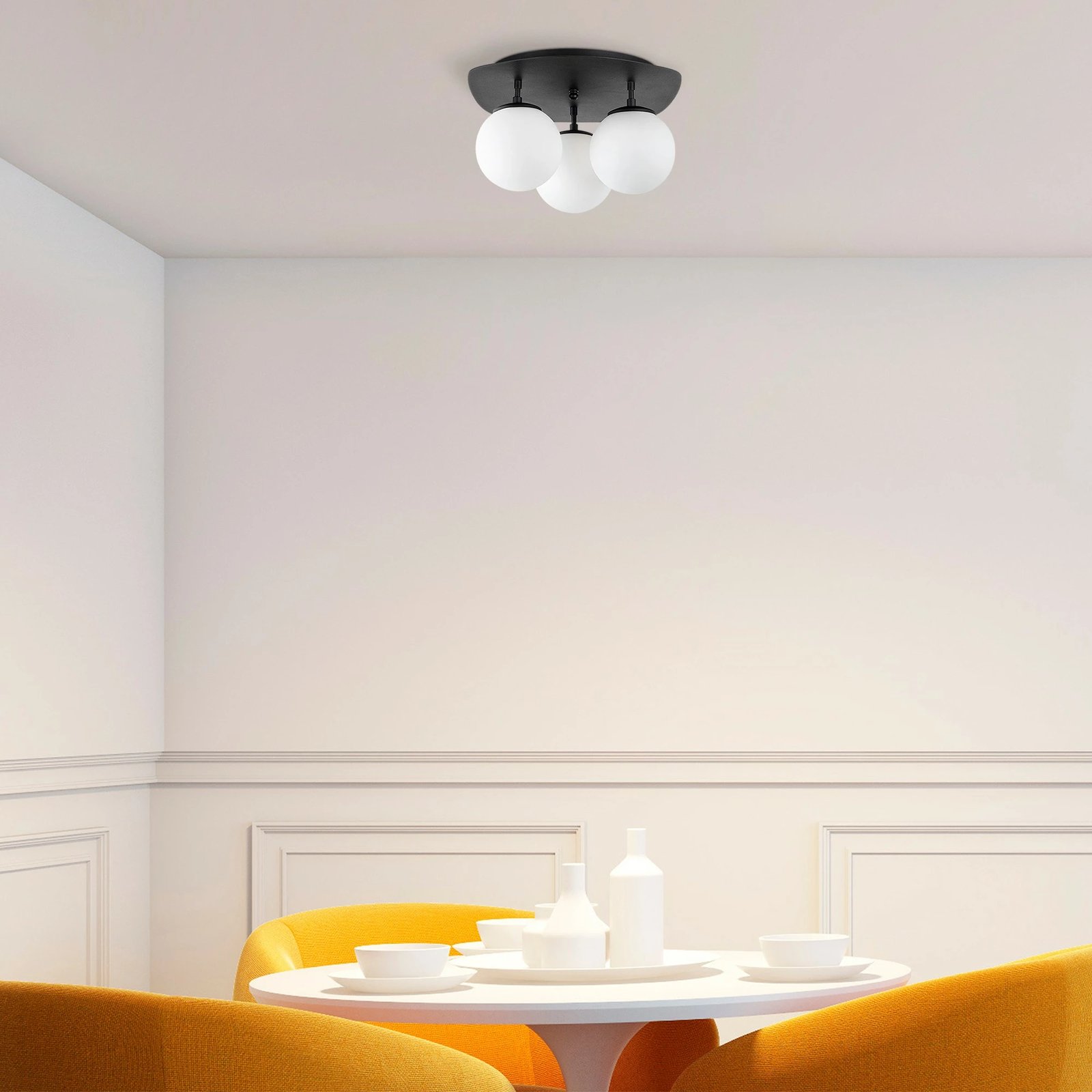 Llambë tavani Opviq, Well - 11715, e zezë dhe e bardhë