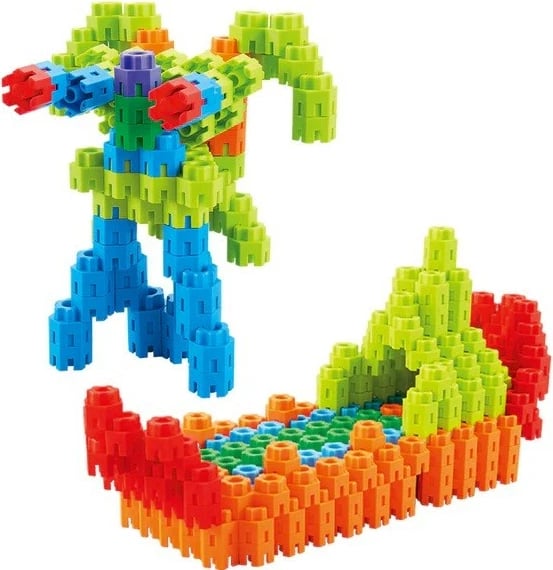 Set blloqe ndërtimi plastike ASKATO Little Genius, 65 copë, shumëngjyrëshe