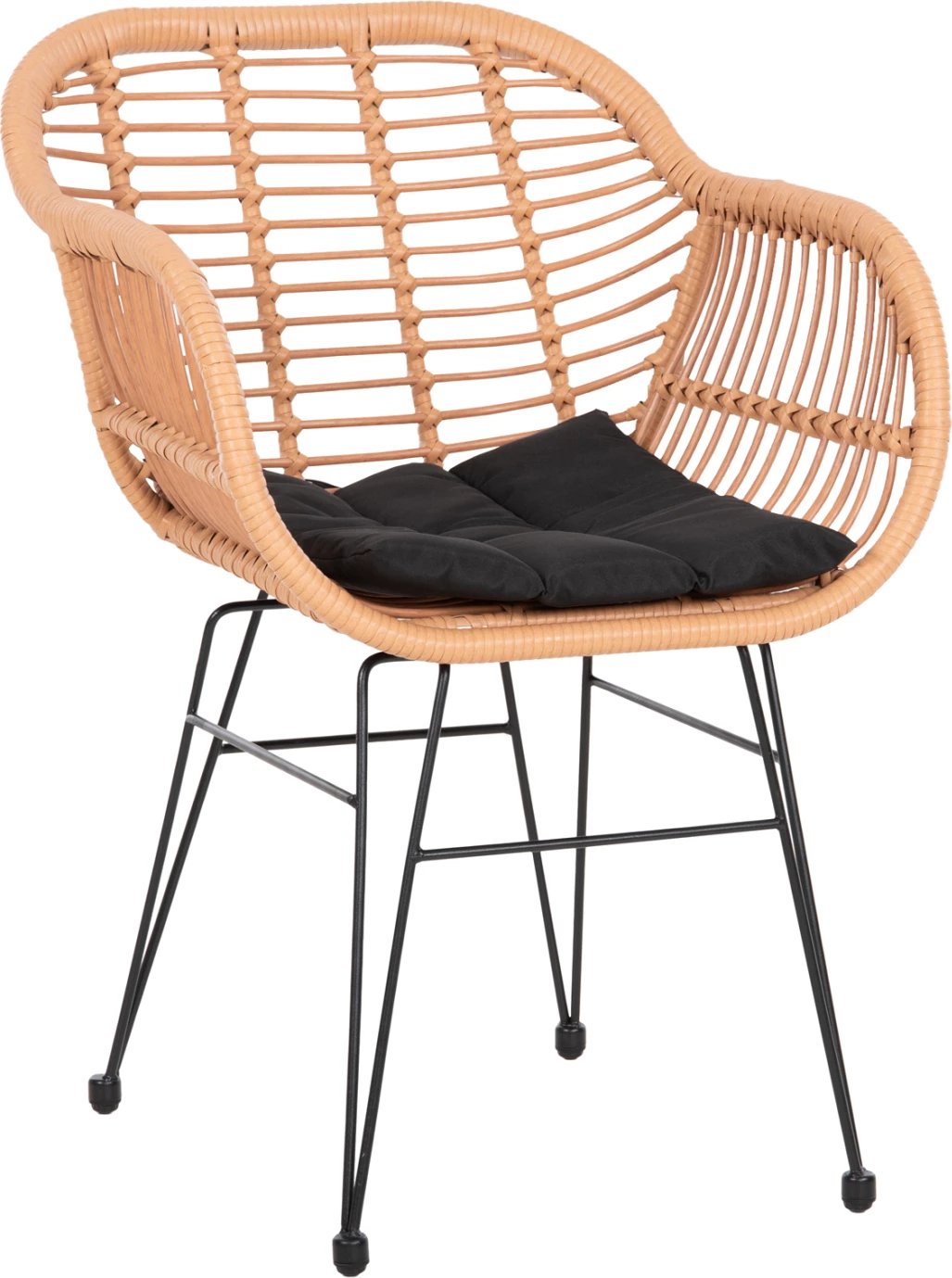 Karrige me jastëk ulëse, kornizë metalike, Allegra FH5450.31, ratan ngjyrë bezhë, 58x59x82H cm Karrige me jastëk ulëse, kornizë metalike, Allegra FH5450.31, ratan ngjyrë bezhë, 58x59x82H cm