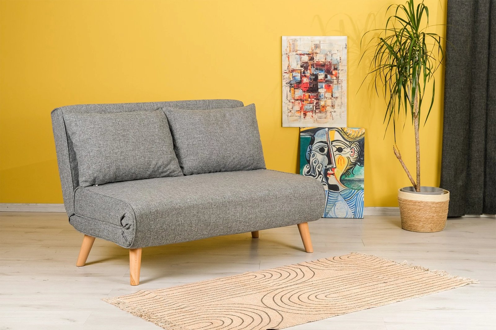 Divan-krevat dy ulëshe, ngjyrë gri e çelët, Folde, Atelier del Sofa