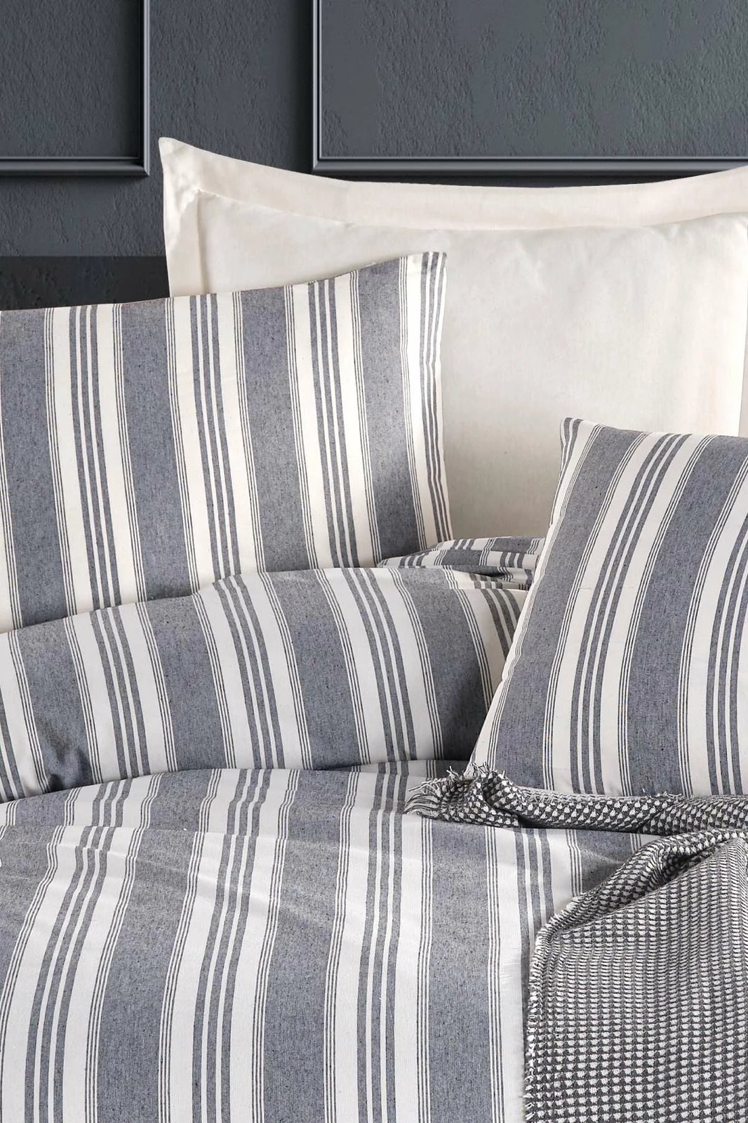 Set mbulesë për jorgan single, Soft Line, ngjyrë navy