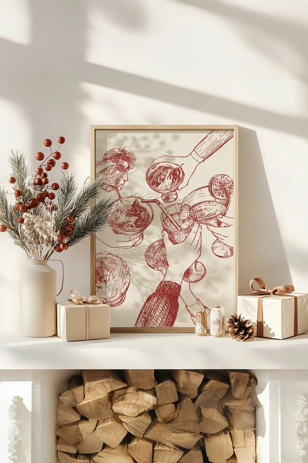 Pikturë dekorative me kornizë, Wallity, shumëngjyrëshe, Nwyearsngmdl20, 33x48cm