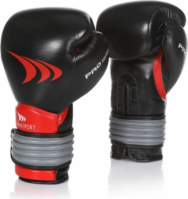 Doreza boksi për fëmijë Yakimasport Pro Spider, 10 oz, të zeza dhe të kuqe