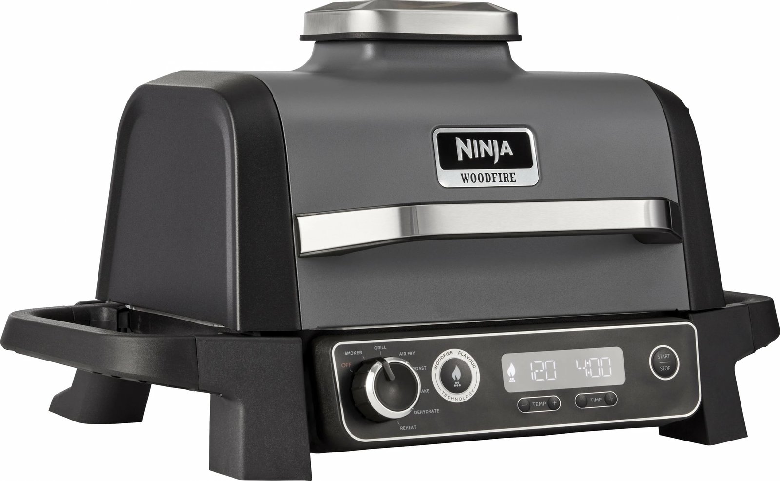 Grill Ninja Woodfire, Metal, 1 zonë, 260°C, i zi