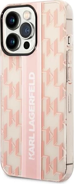 Mbështjellës Karl Lagerfeld Mono Vertical Stripe për iPhone 14 Pro 6.1", rozë