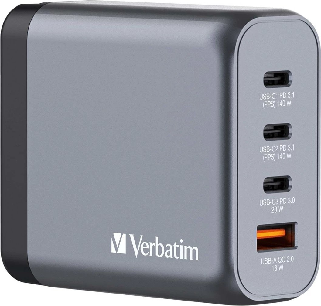 Karikues Verbatim GNC-140 GaN, 4 Porta, 140W, USB A/C