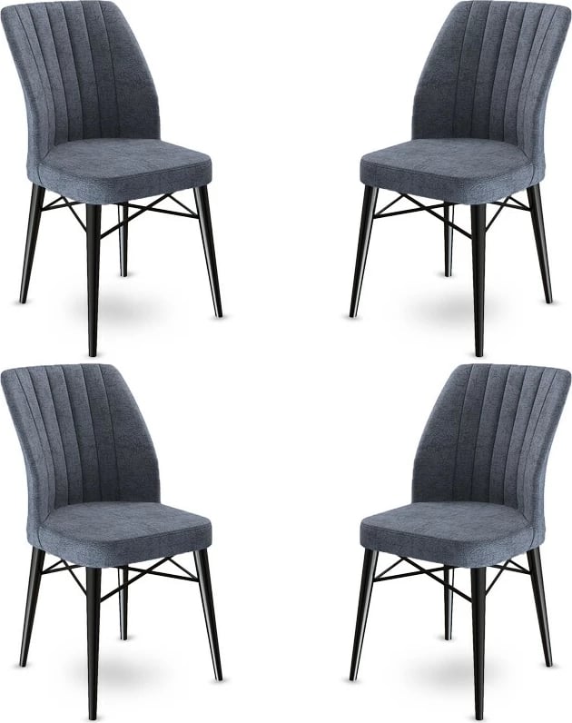 Set karrigesh (4 copë) Hanah Home, Flex, fume, e zezë