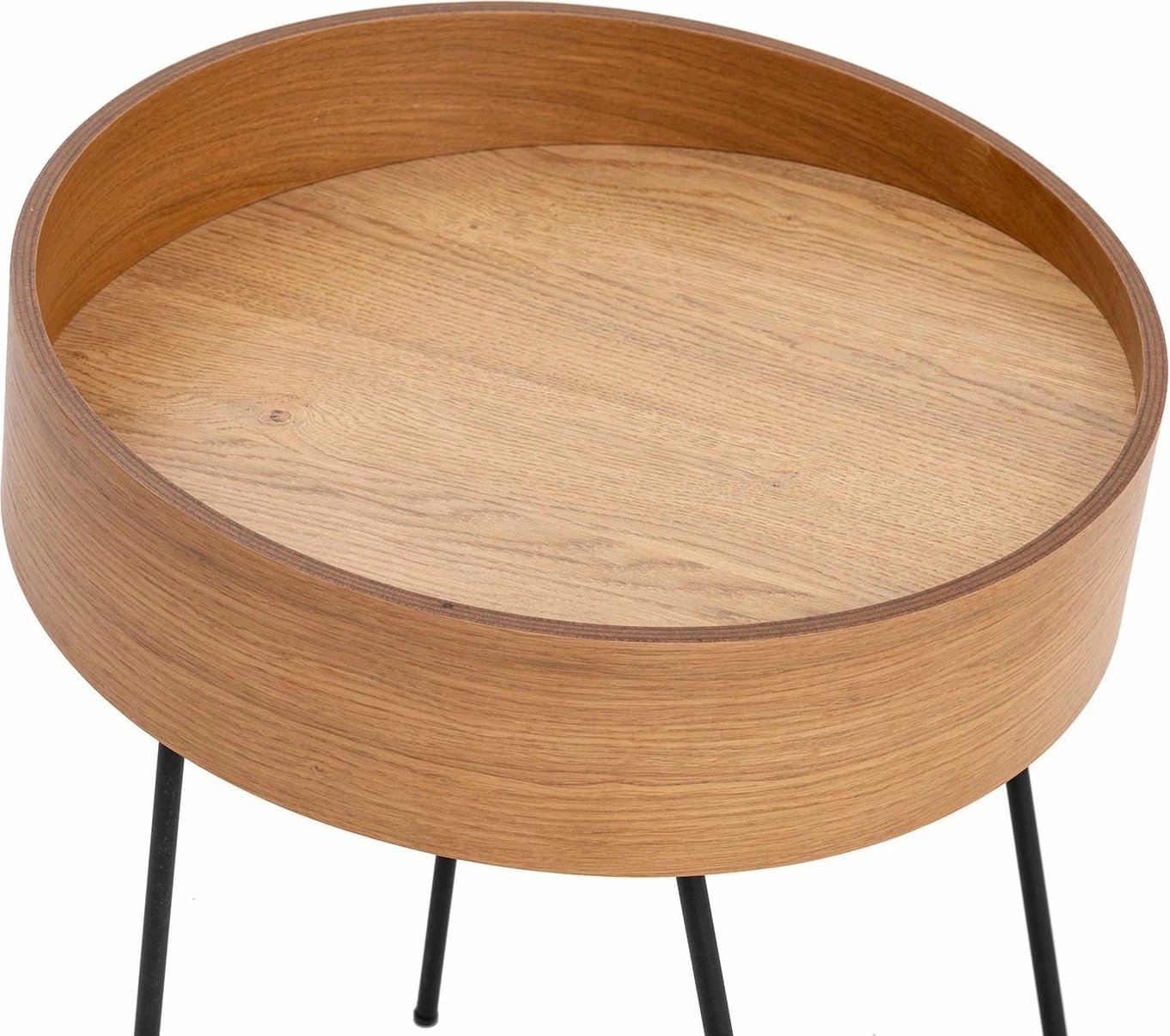 Tavolinë anësore Skye Decor, dru natyral, këmbë metalike