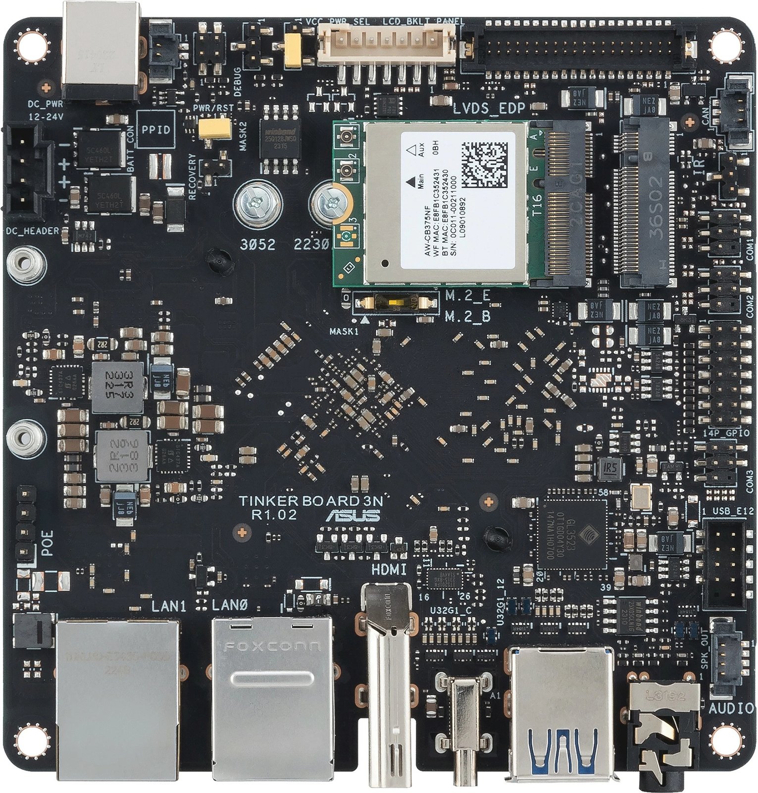 Pllakë amë ASUS Tinker Board 3N, Rockchip RK3568, 4GB RAM, 32GB eMMC