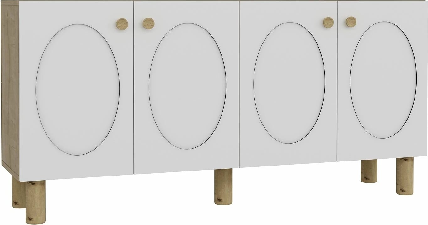 Konsol Skye Decor, ngjyrë lis safir, e bardhë