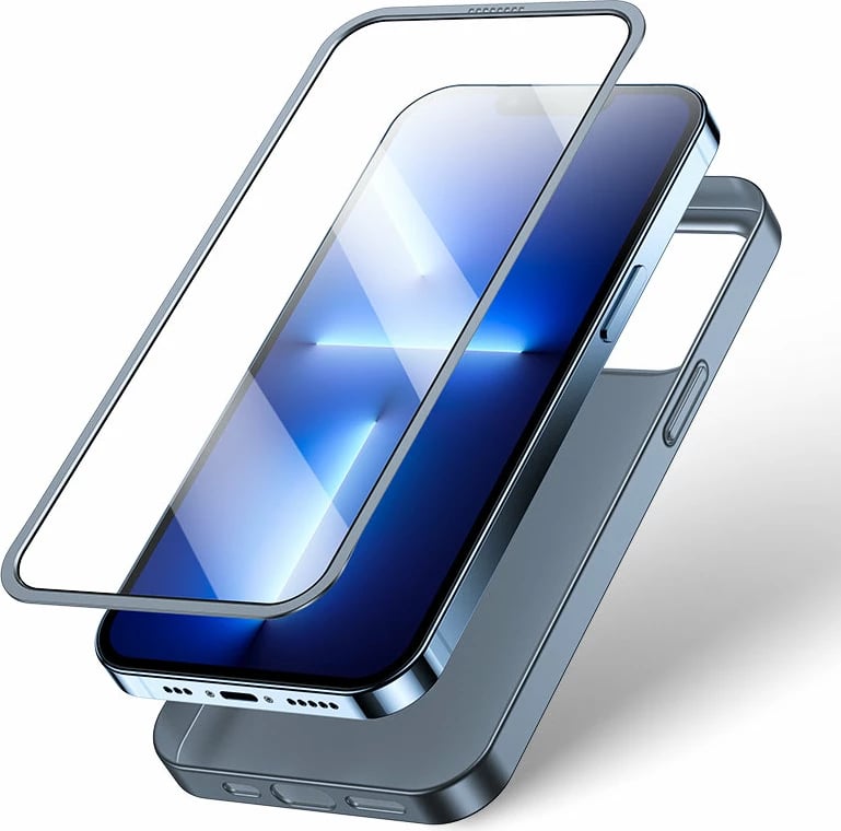 Mbështjellës Joyroom JR-BP935 për iPhone 13 Pro, 360 Full Case me xham të temperuar, Gri