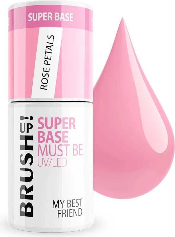 Bazë për thonj BrushUp! Super Base Hybrid Nail Base Rose Petals për femra 5g