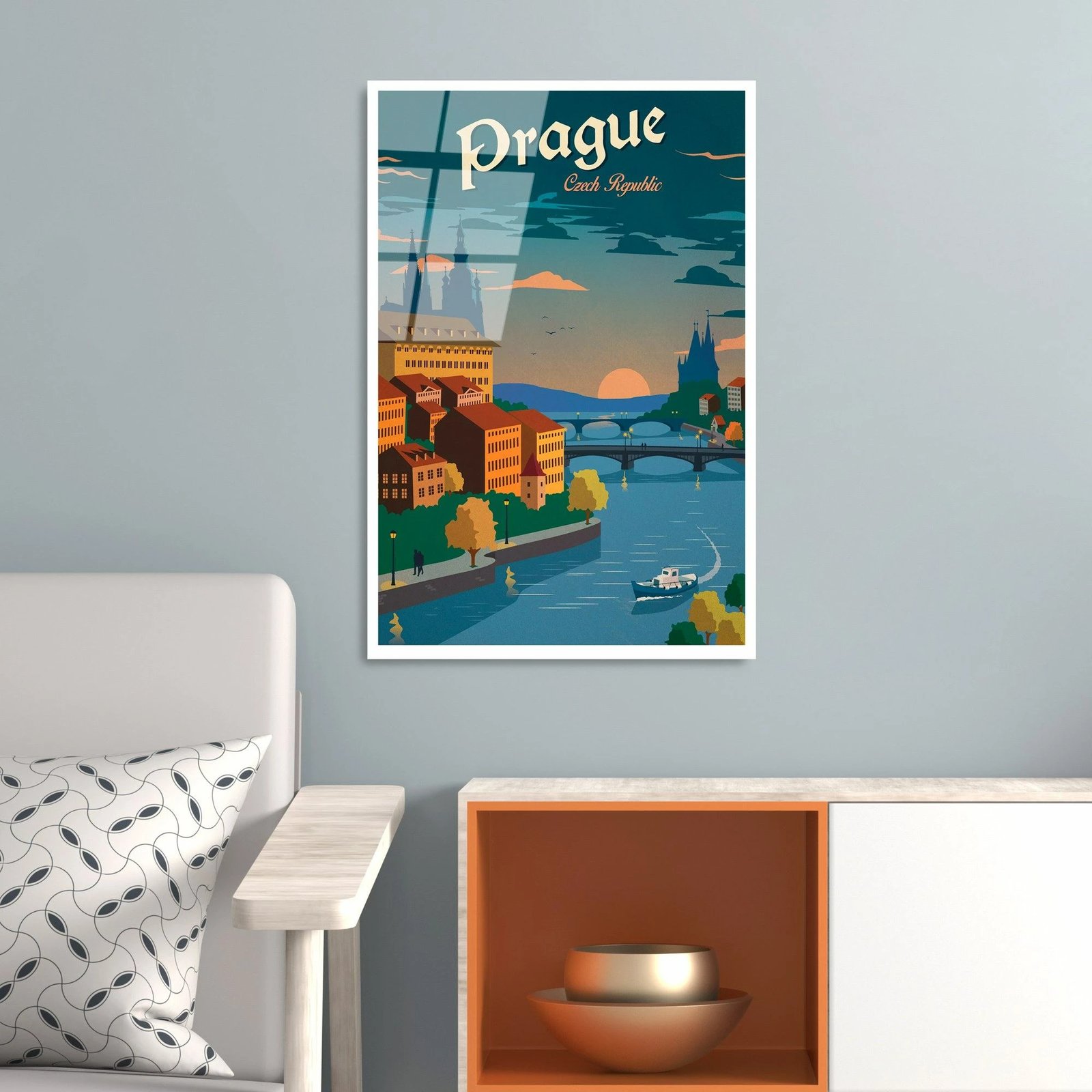 Pikturë dekorative prej xhami të temperuar, shumëngjyrëshe, Wallity UV-997, 30x45cm