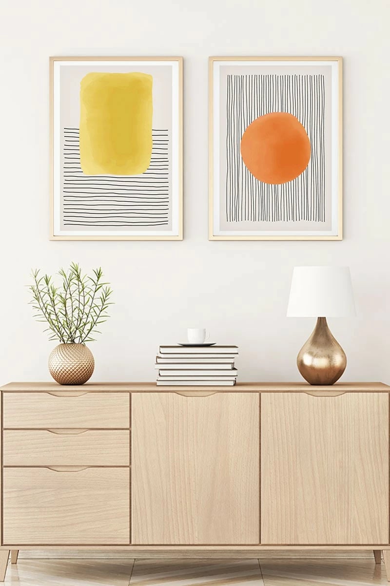 Pikturë dekorative me kornizë, MDF, 2 copë, Wallity, Huhu135, 50x35cm